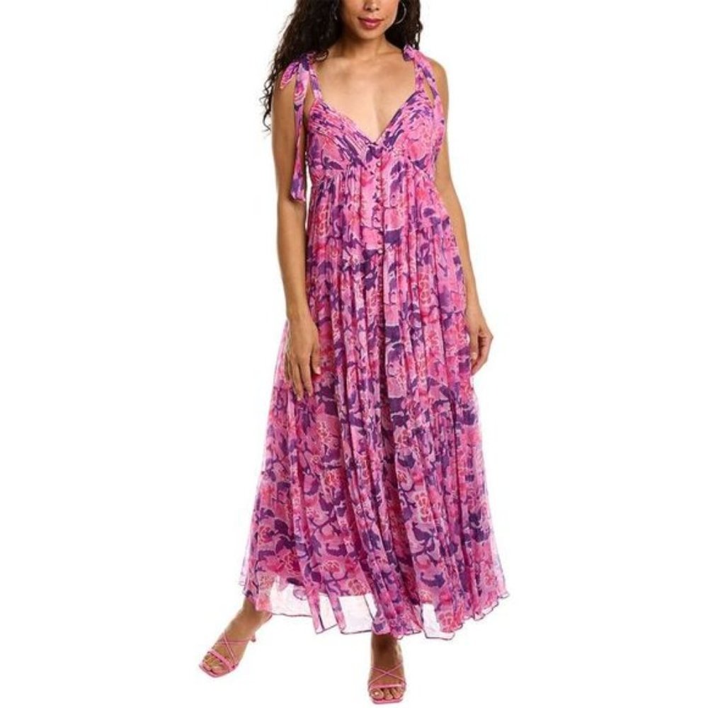 ROCOCO SAND CHIFFON MAXI DRESS Size 4